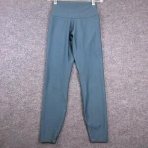 Alo Yoga Leggings Womens XS Green High Rise Ankle Yoga Pants Athletic Stretch